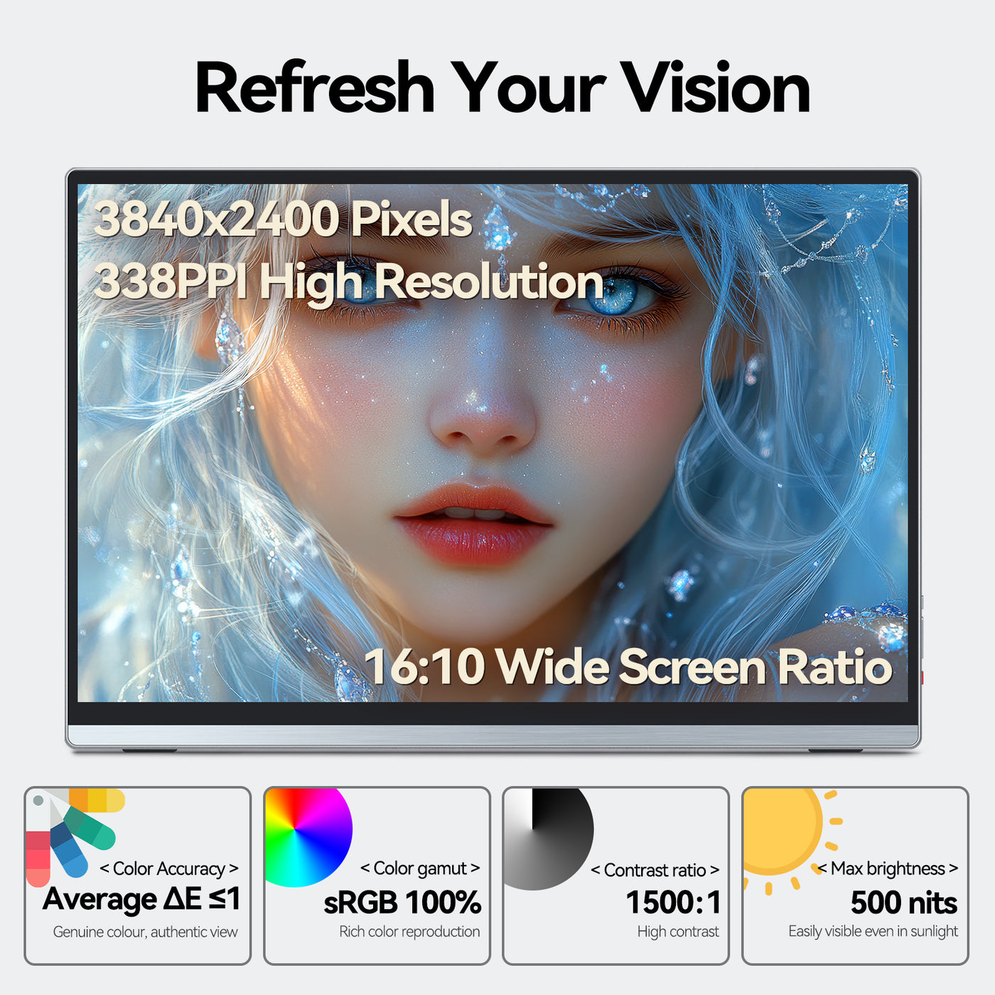 13.4" 4K+ Touchscreen Monitor with Anti-glare Glass [U13ZT]