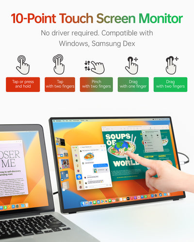 16" 3K Touchscreen Portable Monitor with Anti-Glare 10-Points Touch Panel [U16ZT]
