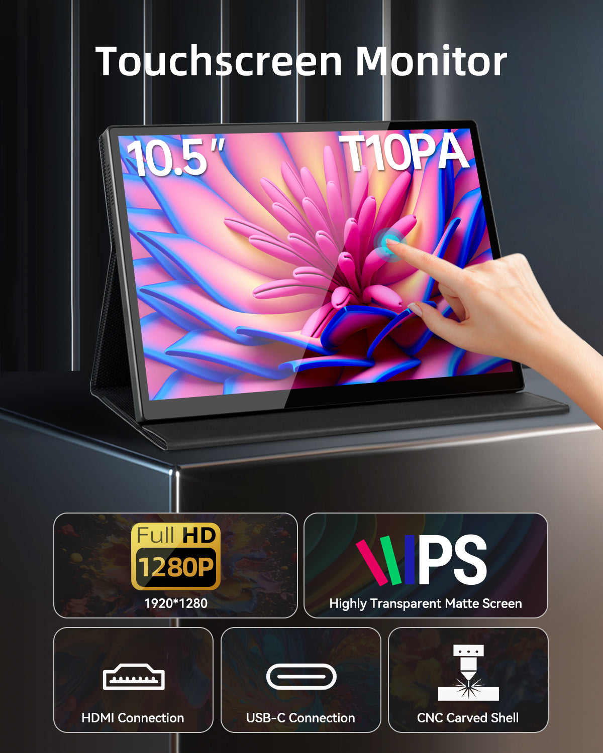 10.5" 1080P Touchscreen Portable Monitor [T10PA]